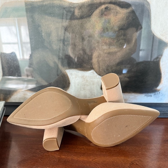 💫Dream Pairs Beige Dressy Chic Ankle Strap Block Heels - Picture 6 of 11
